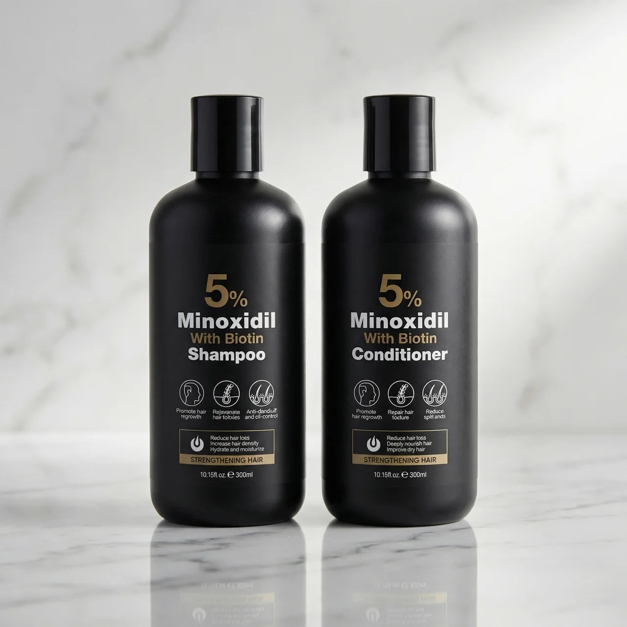 Minoxidil Shampoo & Conditioner 5% – For sunnere hodebunn og sterkere hår (600 ml)