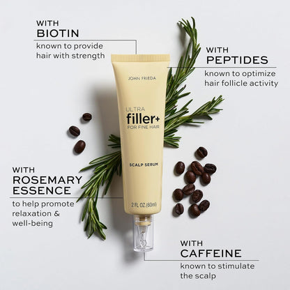 John Frieda ULTRAFiller+ Scalp Serum – Økt Hårtetthet & Fyldigere Hår (Biotin + Peptider)