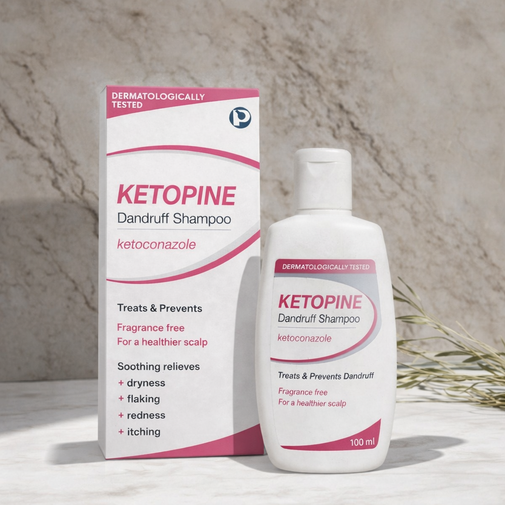 Ketopine Ketokonazol 2% Shampoo – Reduserer Flass og DHT i Hodebunn (100 ml)